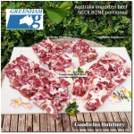 Beef bone NECK BONES UNTRIMMED Australia GREENHAM frozen BULK +/- 20kg/carton (price/kg)